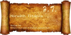 Horváth Titánia névjegykártya